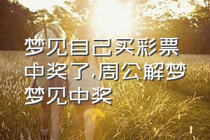 梦见自己买彩票中奖了（周公解梦梦见中奖）