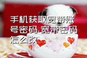 手机获取宽带账号密码（宽带密码怎么改）