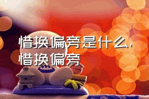 惜换偏旁是什么（惜换偏旁）