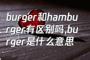 burger和hamburger有区别吗（burger是什么意思）