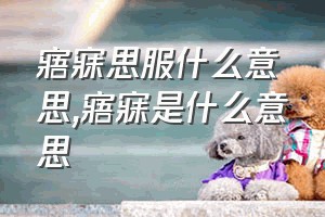 寤寐思服什么意思（寤寐是什么意思）