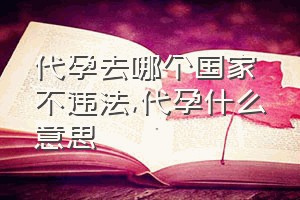 代孕去哪个国家不违法（代孕什么意思）