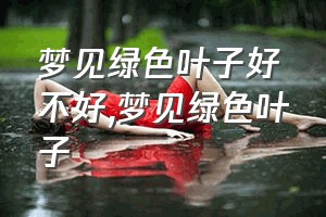 梦见绿色叶子好不好（梦见绿色叶子）