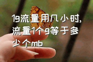 1g流量用几小时（流量1个g等于多少个mb）