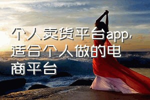 个人卖货平台app（适合个人做的电商平台）