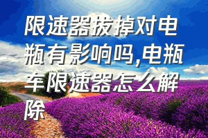 限速器拔掉对电瓶有影响吗（电瓶车限速器怎么解除）