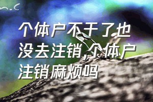 个体户不干了也没去注销（个体户注销麻烦吗）