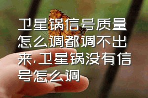 卫星锅信号质量怎么调都调不出来（卫星锅没有信号怎么调）