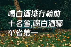 喝白酒排行榜前十名省（喝白酒哪个省第一）