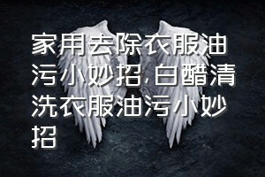 家用去除衣服油污小妙招（白醋清洗衣服油污小妙招）