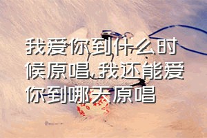 我爱你到什么时候原唱（我还能爱你到哪天原唱）