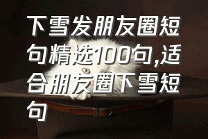 下雪发朋友圈短句精选100句（适合朋友圈下雪短句）