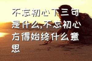 不忘初心下三句是什么（不忘初心方得始终什么意思）