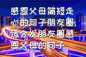 感恩父母简短走心的句子朋友圈（适合发朋友圈感恩父母的句子）