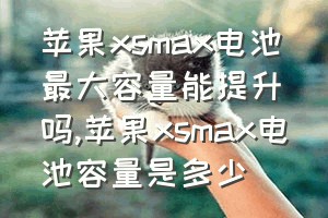 苹果xsmax电池最大容量能提升吗（苹果xsmax电池容量是多少）