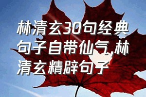 林清玄30句经典句子自带仙气（林清玄精辟句子）