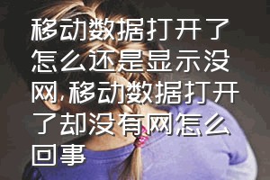 移动数据打开了怎么还是显示没网（移动数据打开了却没有网怎么回事）