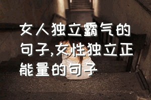 女人独立霸气的句子（女性独立正能量的句子）