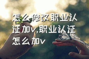 怎么修改职业认证加v（职业认证怎么加v）