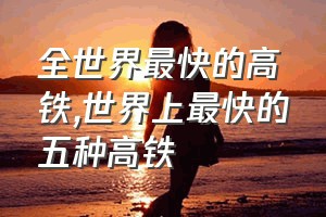 全世界最快的高铁（世界上最快的五种高铁）