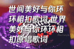 世间美好与你环环相扣歌词（世界美好与你环环相扣原唱歌词）