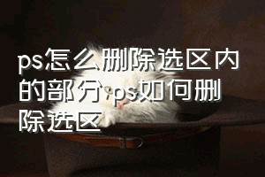 ps怎么删除选区内的部分（ps如何删除选区）