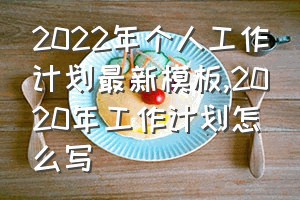 2022年个人工作计划最新模板（2020年工作计划怎么写）