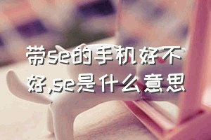 带se的手机好不好（se是什么意思）