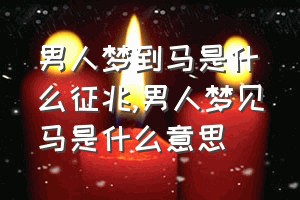 男人梦到马是什么征兆（男人梦见马是什么意思）