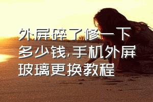 外屏碎了修一下多少钱（手机外屏玻璃更换教程）