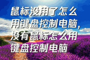 鼠标没用了怎么用键盘控制电脑（没有鼠标怎么用键盘控制电脑）