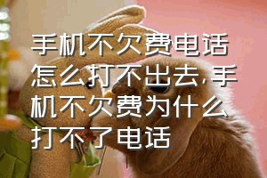 手机不欠费电话怎么打不出去（手机不欠费为什么打不了电话）