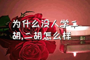 为什么没人学二胡（二胡怎么样）