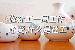 做社工一周工作感受（什么是社工）