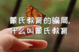 蒙氏教育的骗局（什么叫蒙氏教育）