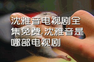 沈雅音电视剧全集免费（沈雅音是哪部电视剧）