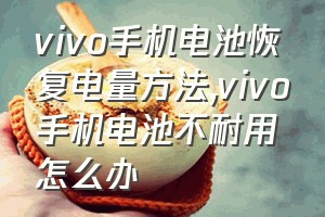 vivo手机电池恢复电量方法（vivo手机电池不耐用怎么办）