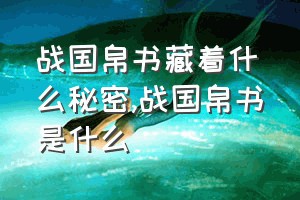 战国帛书藏着什么秘密（战国帛书是什么）