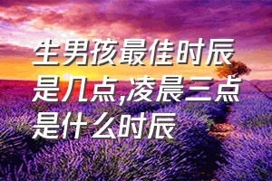 生男孩最佳时辰是几点（凌晨三点是什么时辰）