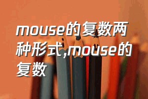 mouse的复数两种形式（mouse的复数）