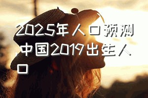 2025年人口预测（中国2019出生人口）