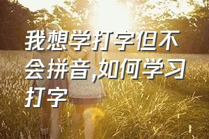 我想学打字但不会拼音（如何学习打字）