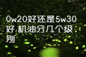 0w20好还是5w30好（机油分几个级别）