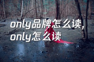 only品牌怎么读（only怎么读）