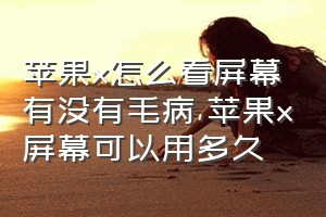 苹果x怎么看屏幕有没有毛病（苹果x屏幕可以用多久）