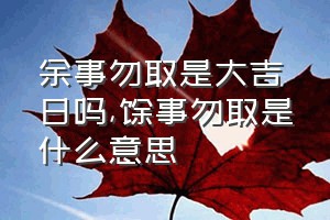 余事勿取是大吉日吗（馀事勿取是什么意思）