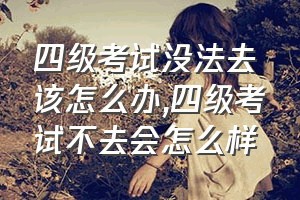 四级考试没法去该怎么办（四级考试不去会怎么样）