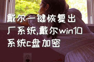 戴尔一键恢复出厂系统（戴尔win10系统c盘加密）