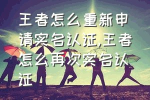 王者怎么重新申请实名认证（王者怎么再次实名认证）