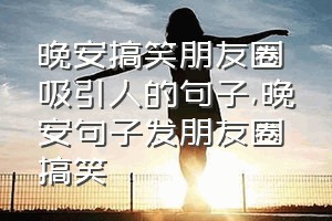 晚安搞笑朋友圈吸引人的句子（晚安句子发朋友圈搞笑）